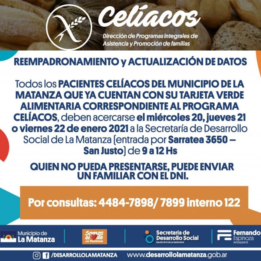 Reempadronamiento y actualización de datos de los beneficiarios del Programa PAAC