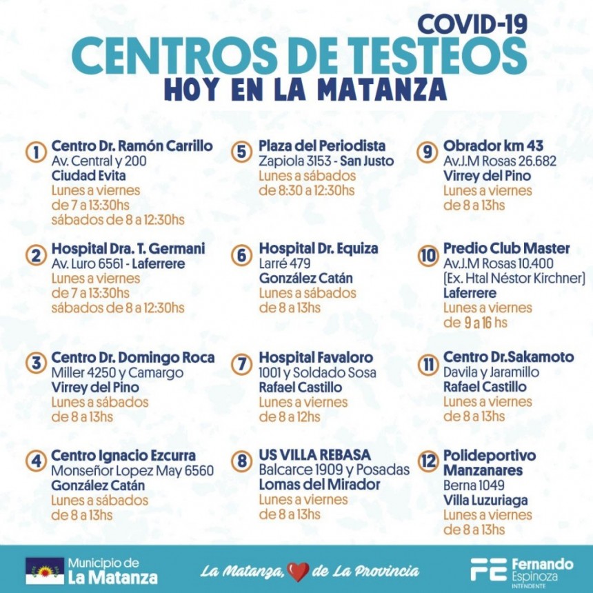 Nuevo Centro de Testeo en La Matanza