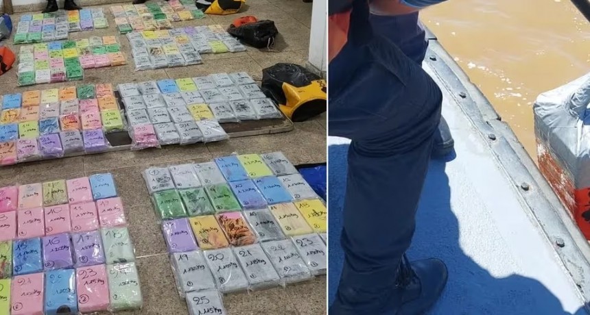 Incautan casi 300 kilos de cocaína en el Río de la Plata
