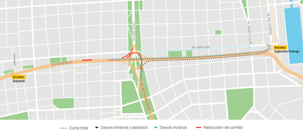 Obras de mantenimiento en la Autopista 25 de Mayo: cambios en el tránsito hasta fin de mes