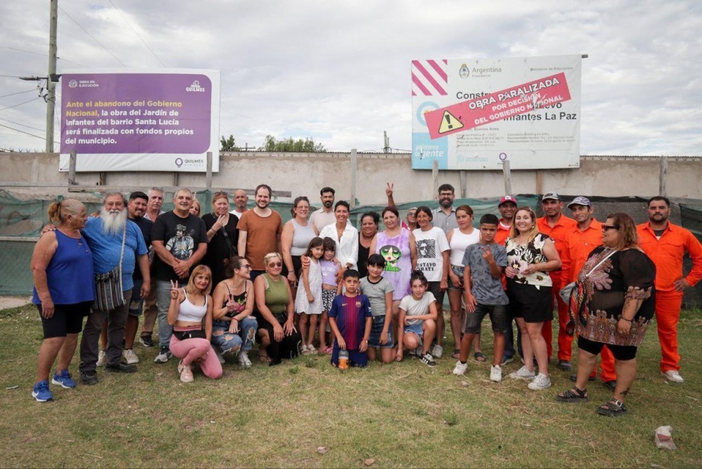 Mayra Mendoza supervisó la reactivación del Jardín de Infantes en La Paz-Santa Lucía, obra abandonada por el Gobierno Nacional