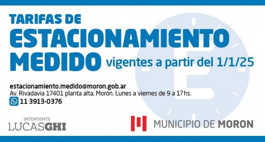 Morón ajusta las tarifas del estacionamiento medido: así quedan los nuevos valores