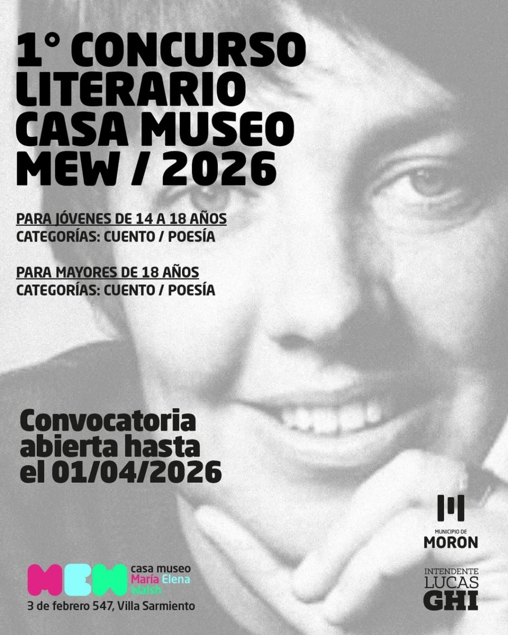 Morón convoca a jóvenes y adultos a participar del primer Concurso Literario de la Casa Museo María Elena Walsh