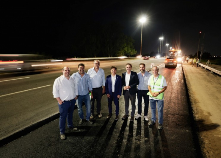 Kicillof supervisó el avance del cuarto carril en la Autopista Buenos Aires–La Plata