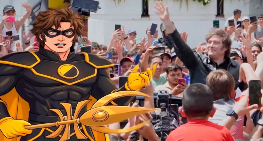 Mientras el país arde, Milei se lanza al mundo como superhéroe libertario