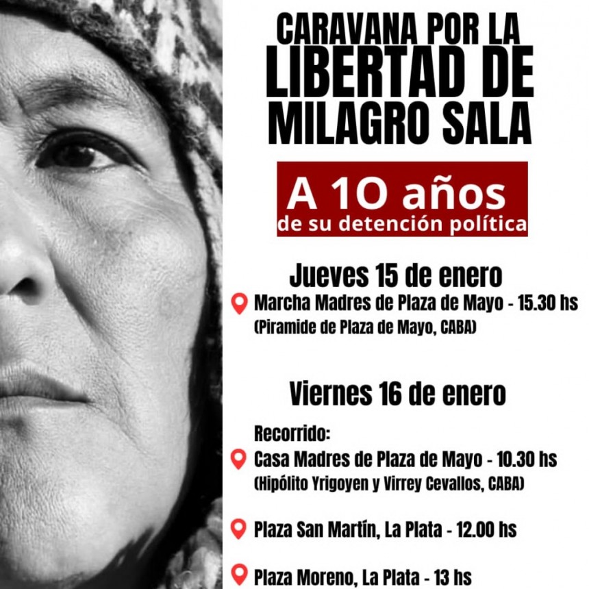 Caravana por la libertad de Milagro Sala: reclamo por derechos y justicia