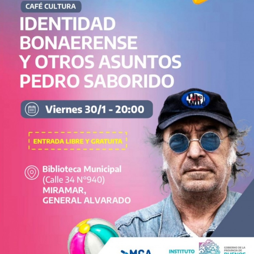 Pedro Saborido llega a Miramar con Café Cultura y una charla imperdible sobre identidad bonaerense