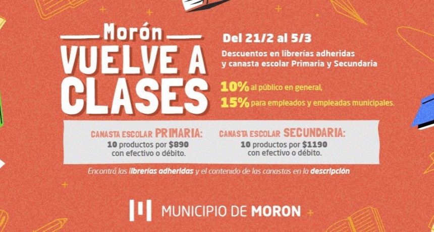 Morón prepara la vuelta a clases con importantes descuentos en artículos escolares