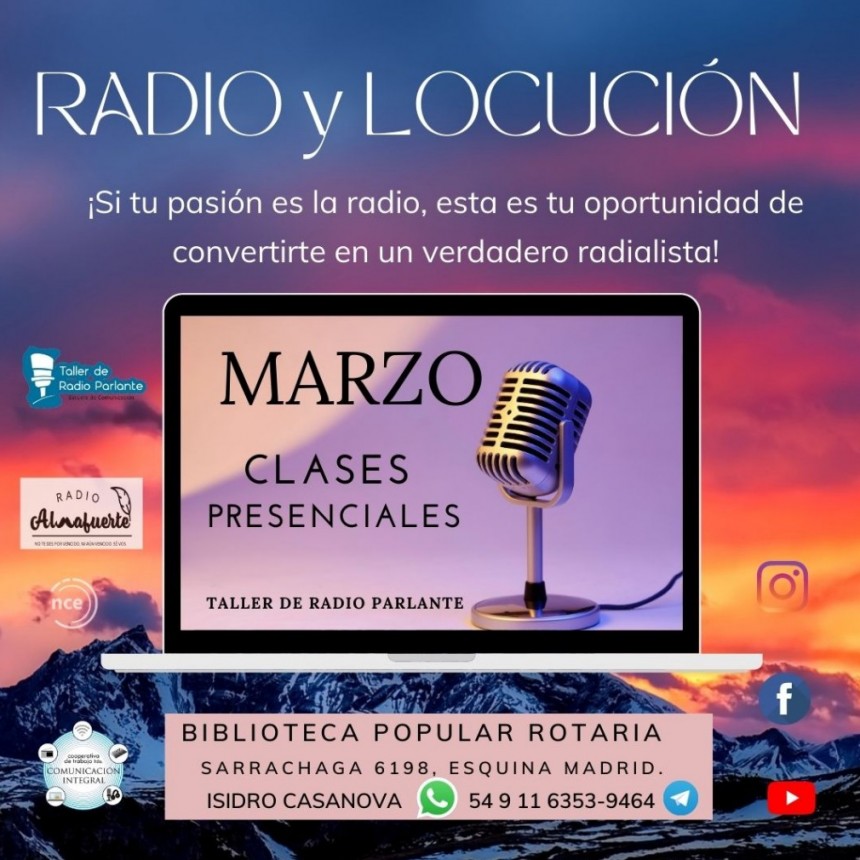 CURSO DE RADIO Y LOCUCIÓN Modalidad PRESENCIAL 2023