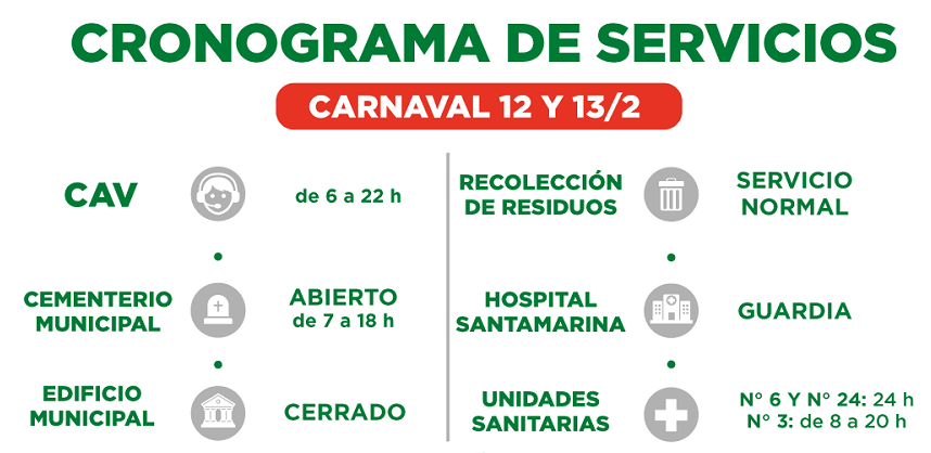 Planificación para los feriados de Carnaval: Cronograma de servicios y actividades disponibles