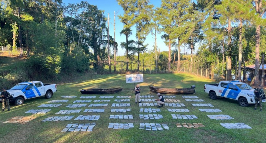 Prefectura incautó casi una tonelada de marihuana en Misiones