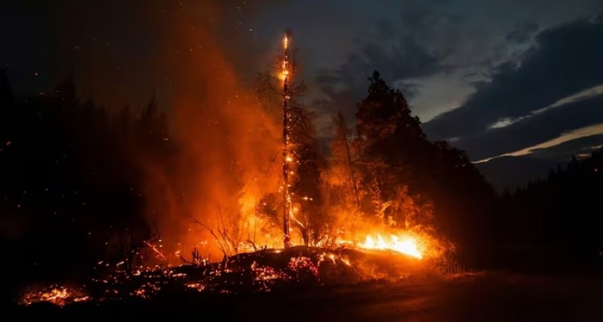 Incendios en Chubut: el fuego avanza sin control, obligó a frenar el combate y cortar la ruta 71