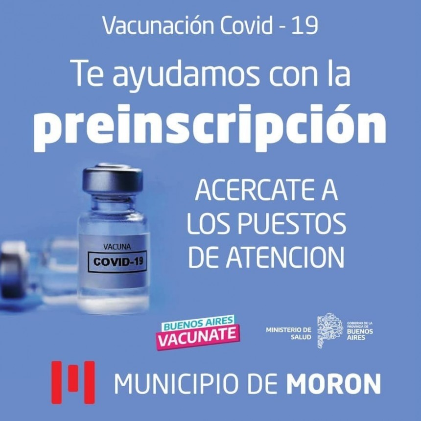 El Municipio de Morón sigue desplegando puestos de asistencia para la preinscripción de la vacuna contra el covid-19