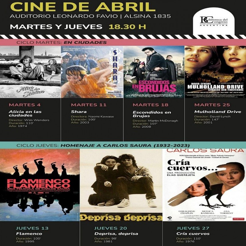 La Biblioteca del Congreso presenta en Abril un ciclo de cine en homenaje al director español Carlos Saura