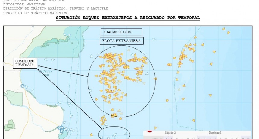 Prefectura Naval Argentina Vigila el Ingreso de mas de 250 Buques Chinos en Zona Económica Exclusiva por Tormentas en Altama