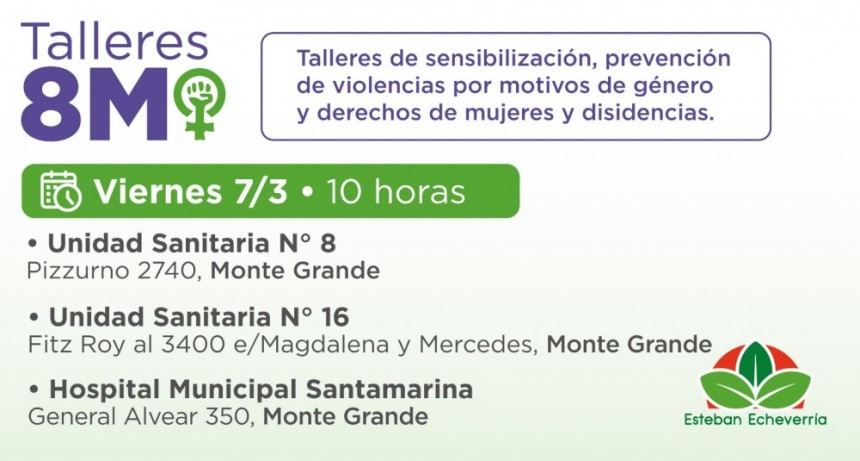 Monte Grande ofrece talleres gratuitos por el Día de la Mujer