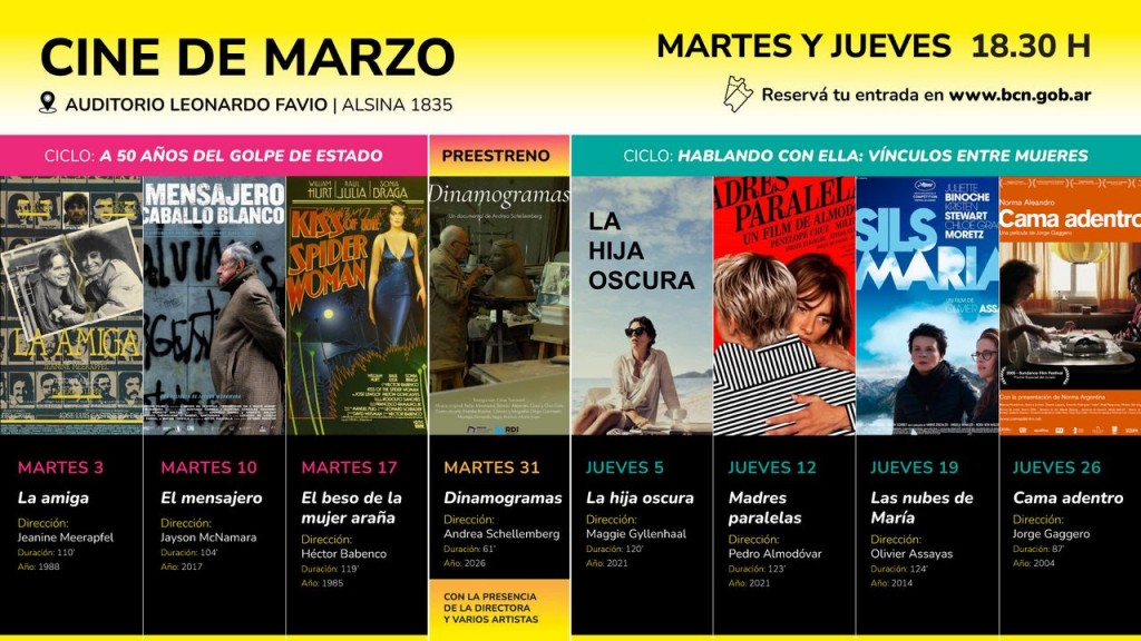 La Biblioteca del Congreso presenta en marzo dos nuevas propuestas de cine gratuito para la comunidad