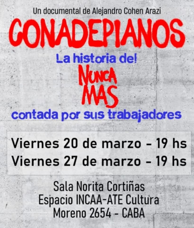 &ldquo;Conadepianos&rdquo;: proyectan el documental sobre el Nunca M&aacute;s contado desde adentro