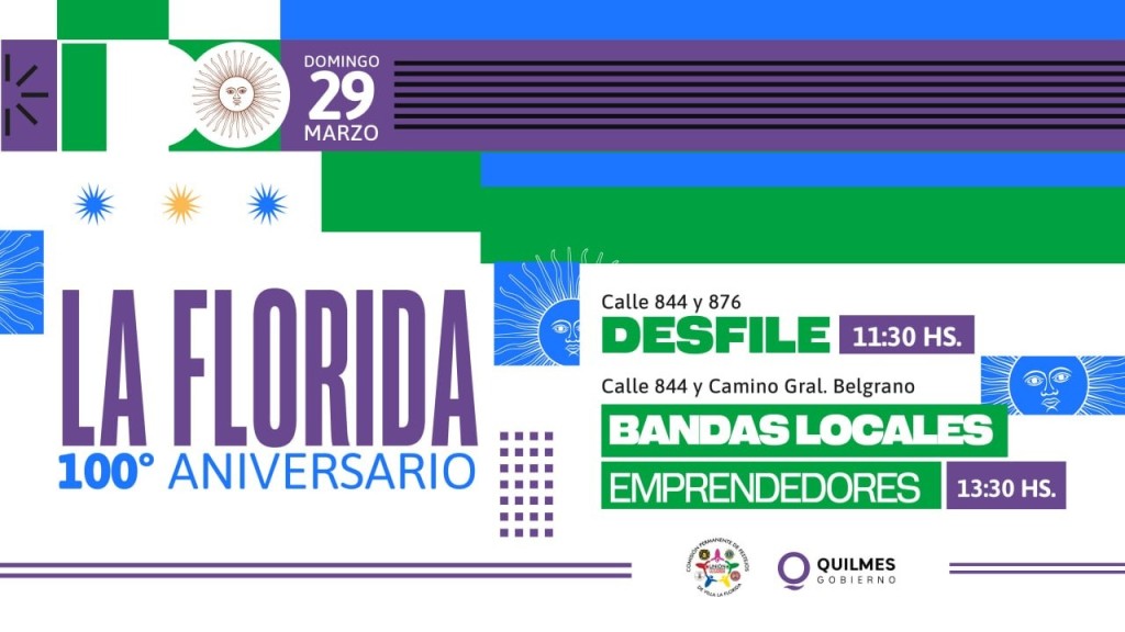 Fiesta total en Quilmes: Villa La Florida celebra sus 100 a&ntilde;os con desfile, feria y un gran cierre a pura cumbia