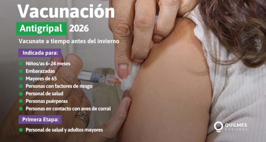Quilmes inicia la campa&ntilde;a de vacunaci&oacute;n antigripal 2026: qui&eacute;nes pueden vacunarse y d&oacute;nde hacerlo