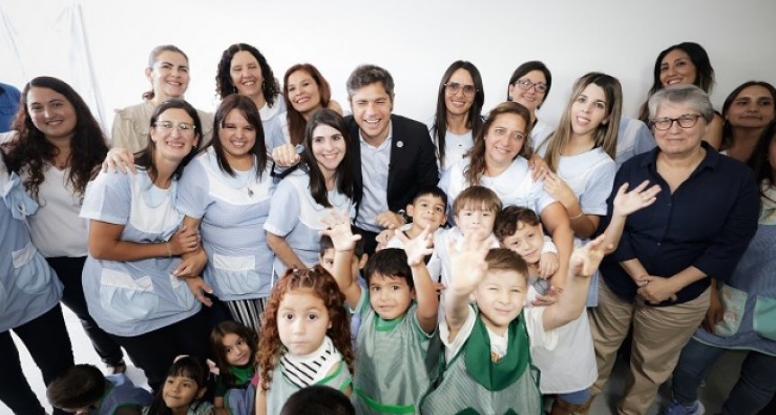 Kicillof inaugur&oacute; un jard&iacute;n en Moreno y apunt&oacute; contra la paralizaci&oacute;n de la obra p&uacute;blica nacional