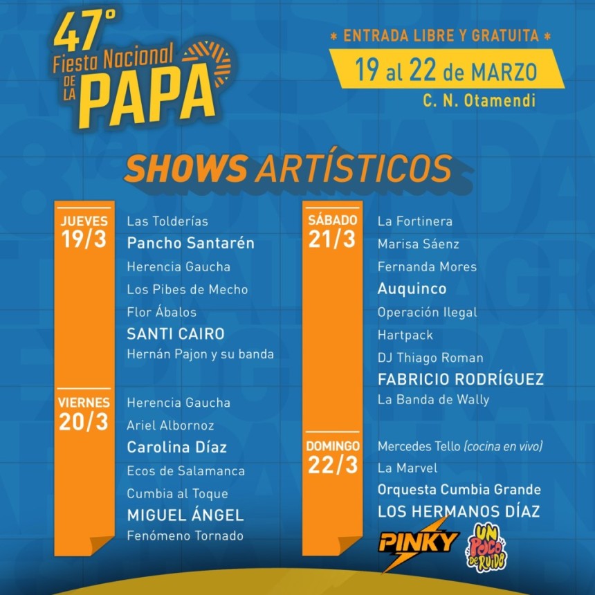 Arranca la Fiesta Nacional de la Papa 2026: Otamendi se prepara para una nueva edici&oacute;n