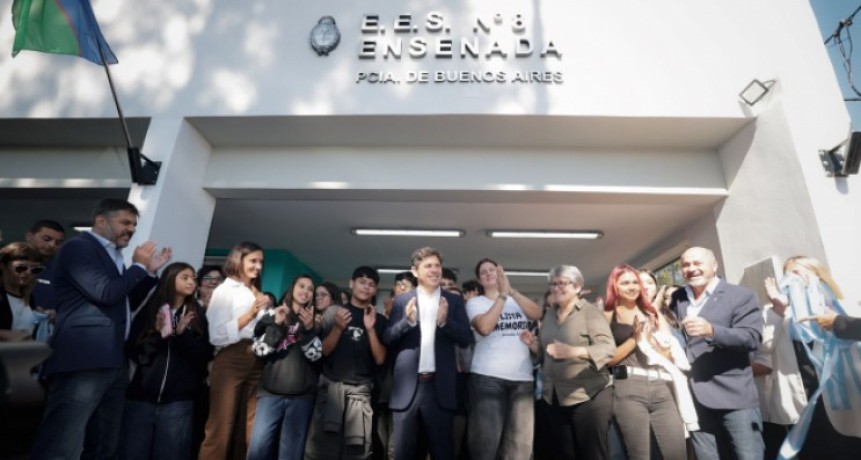 Nueva escuela y fuerte mensaje pol&iacute;tico: Kicillof inaugur&oacute; un edificio clave en Ensenada