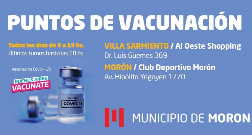Morón: nuevo diagrama de postas de vacunación contra el Covid-19