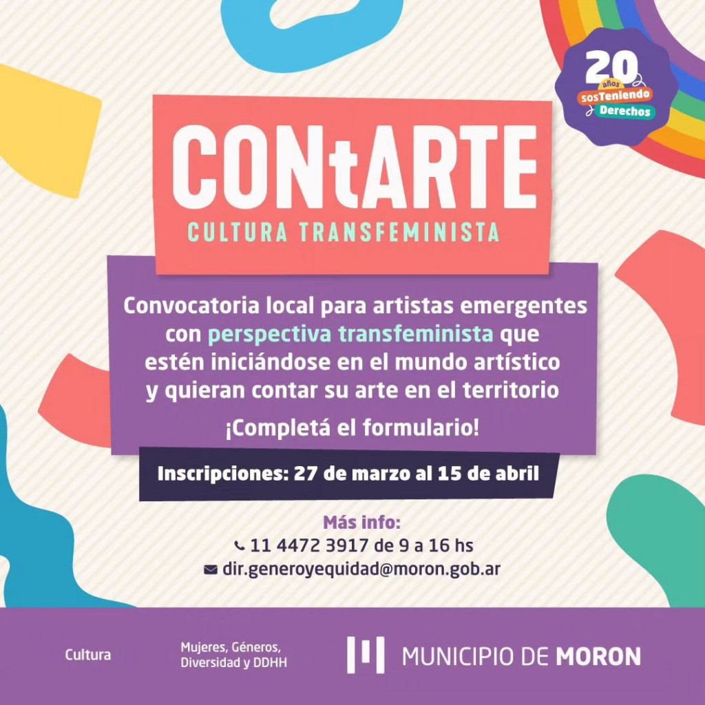 El Municipio de Morón convoca artistas transfeministas locales para el proyecto ContARTE
