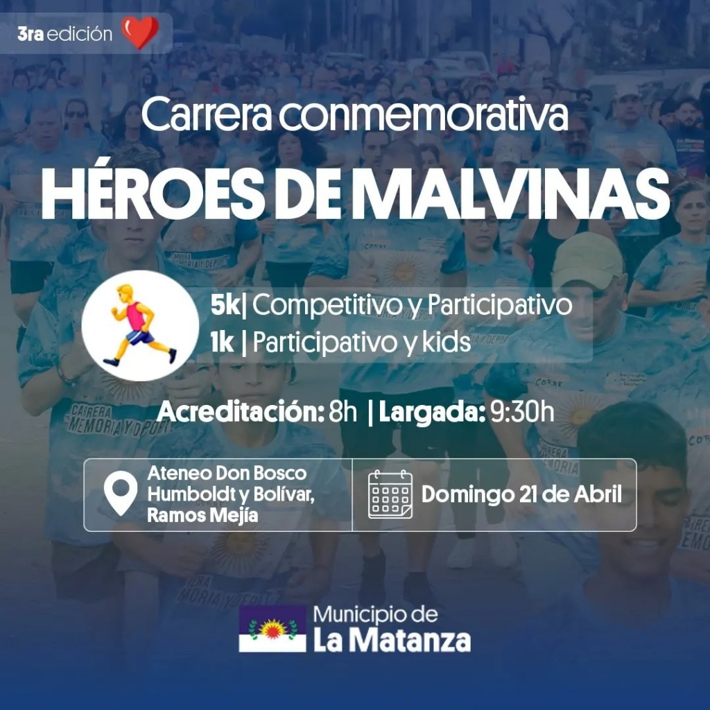 Carrera conmemorativa por los Héroes de Malvinas en La Matanza