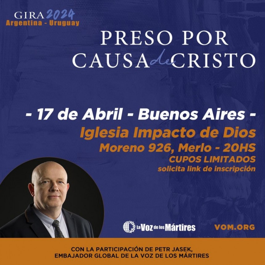 Embajador Global de la Voz de los Mártires lidera Gira 2024 en Argentina y Uruguay
