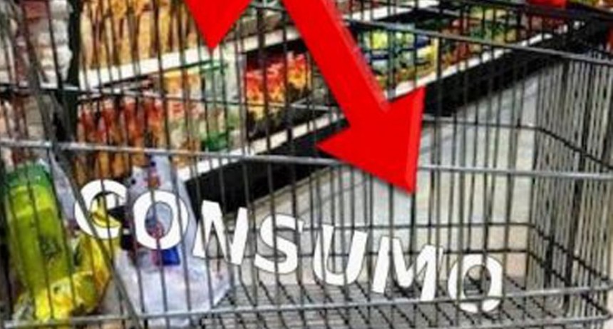 El consumo masivo cayó 5,4% en marzo y acumula 16 meses en baja