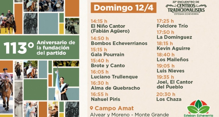 Festejos a pleno: shows, desfile y un gran cierre para celebrar el aniversario de Esteban Echeverr&iacute;a