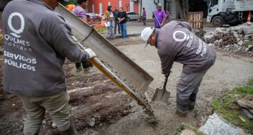 Quilmes avanza con el plan de bacheo: obras en hormig&oacute;n en distintos puntos del distrito