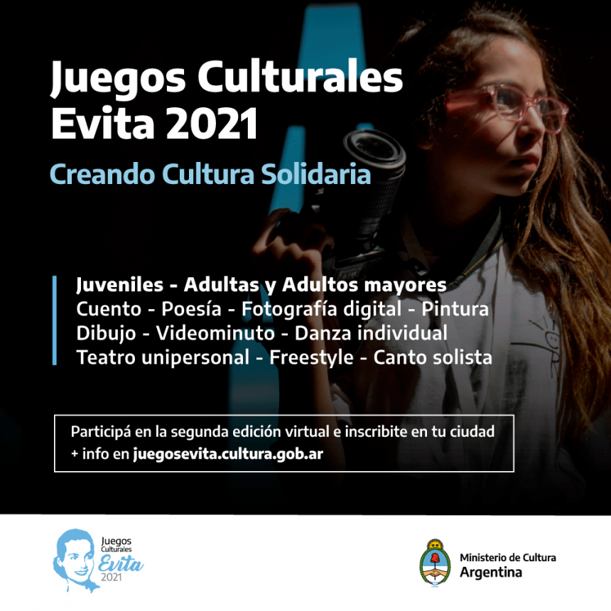 Vuelven los Juegos Culturales Evita. Segunda Edición Virtual 2021