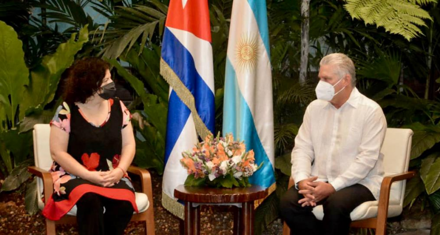 Vacunas cubanas: el presidente Díaz-Canel recibió a la ministra de Salud, Carla Vizzotti, en La Habana