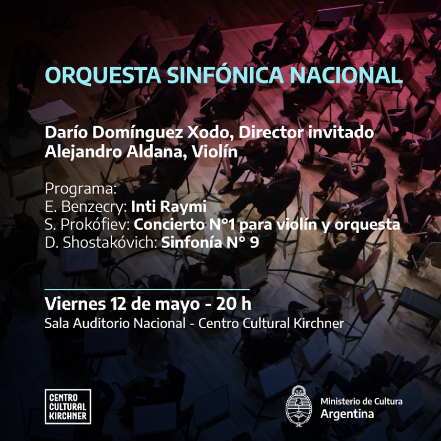 Nuevo concierto de la Orquesta Sinfónica Nacional en el Centro Cultural Kirchner