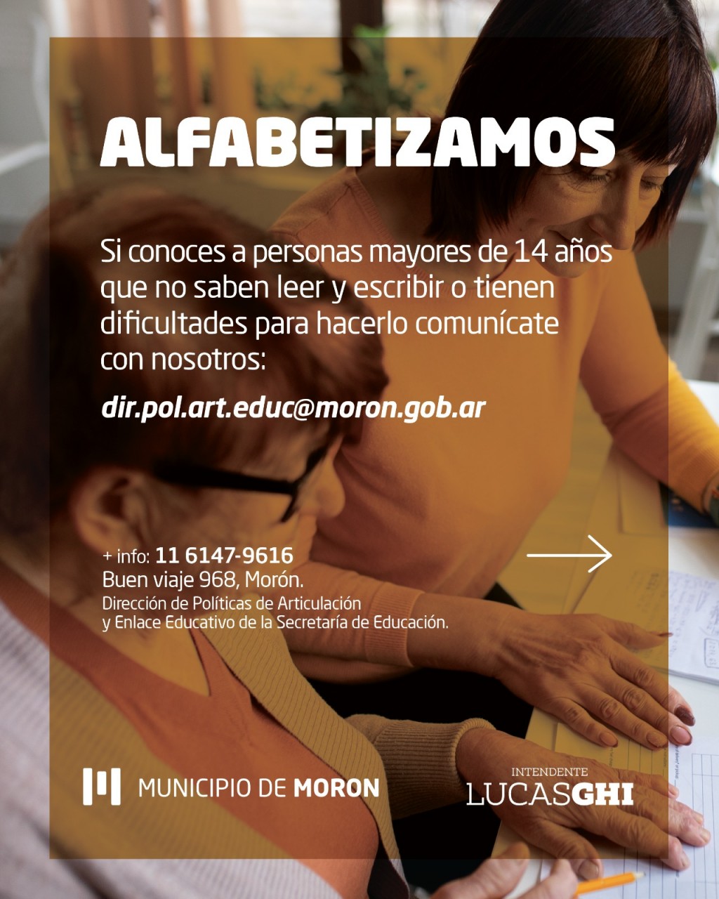 Morón promueve la alfabetización de jóvenes y adultos con espacios gratuitos en distintos barrios