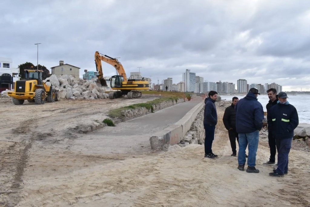 Miramar: Avanza la segunda etapa de las obras de Defensa Costera en la zona del Muelle