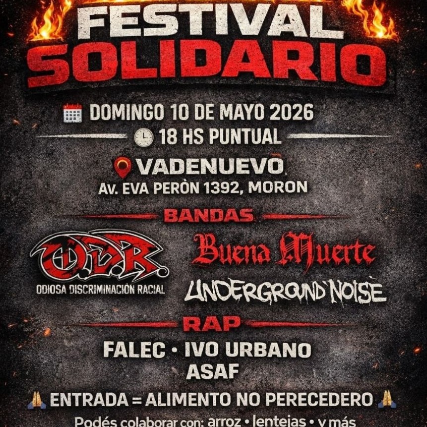 Festival Solidario en Mor&oacute;n: m&uacute;sica en vivo y ayuda comunitaria este 10 de mayo