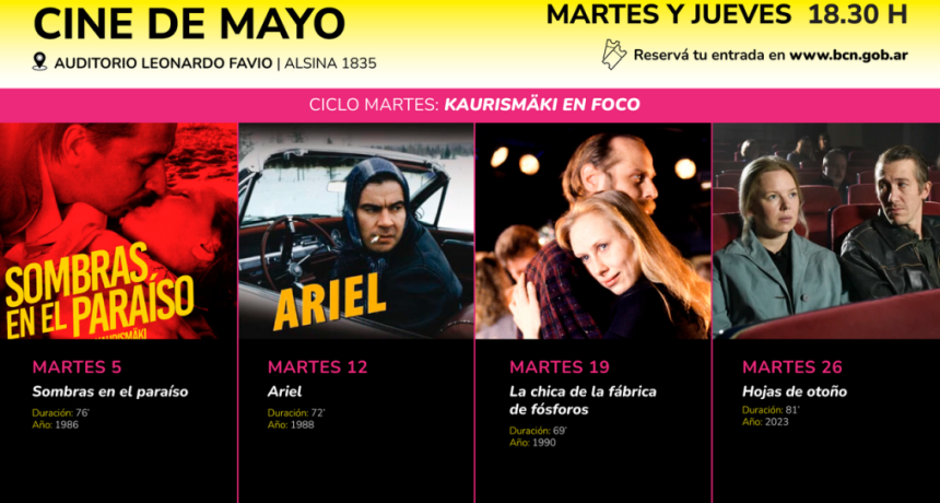 Cine de mayo en la Biblioteca del Congreso:  Aki Kaurismaki en foco y cortometrajes