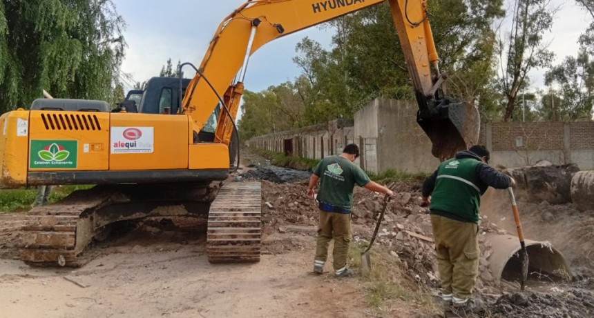 Avanzan las obras hidr&aacute;ulicas en 9 de Abril para mejorar el drenaje y prevenir anegamientos