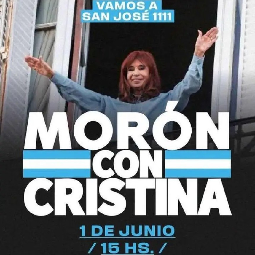 Mor&oacute;n organiza una movilizaci&oacute;n para acompa&ntilde;ar a Cristina Fern&aacute;ndez de Kirchner