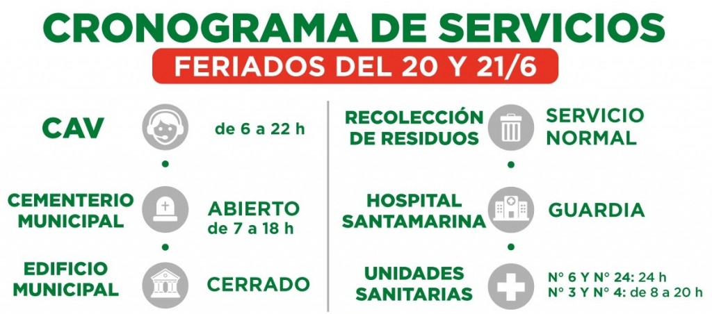 Esteban Echeverría: Cronograma de servicios públicos durante los feriados del 20 y 21 de junio