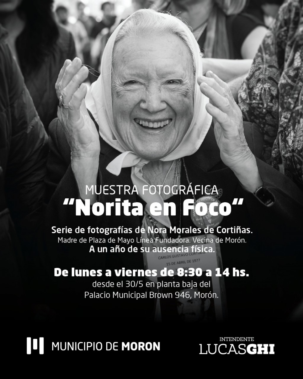 “Norita en foco”: Morón inaugura una muestra fotográfica en homenaje a Nora Cortiñas