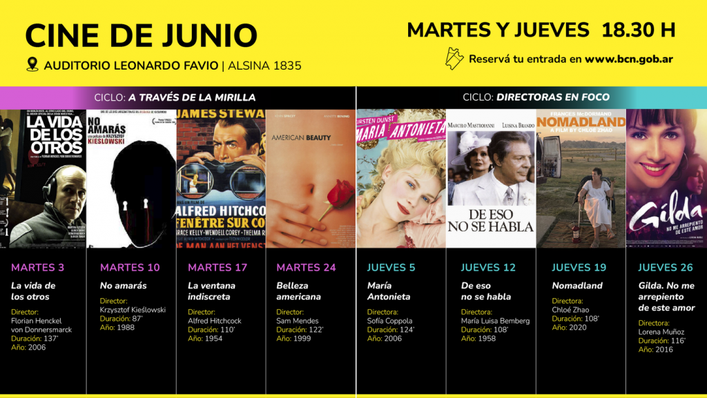 La Biblioteca del Congreso renueva su cartelera de cine con dos ciclos durante junio