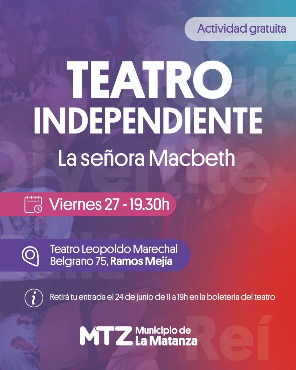 Viernes cultural en Ramos Mejía: arte textil y teatro independiente con entrada gratuita
