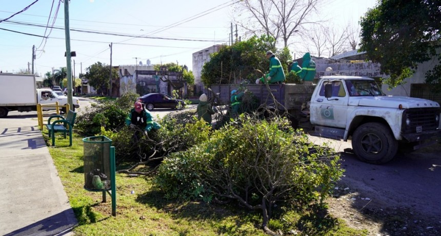 Continúan las tareas de limpieza y mantenimiento en los barrios de Merlo