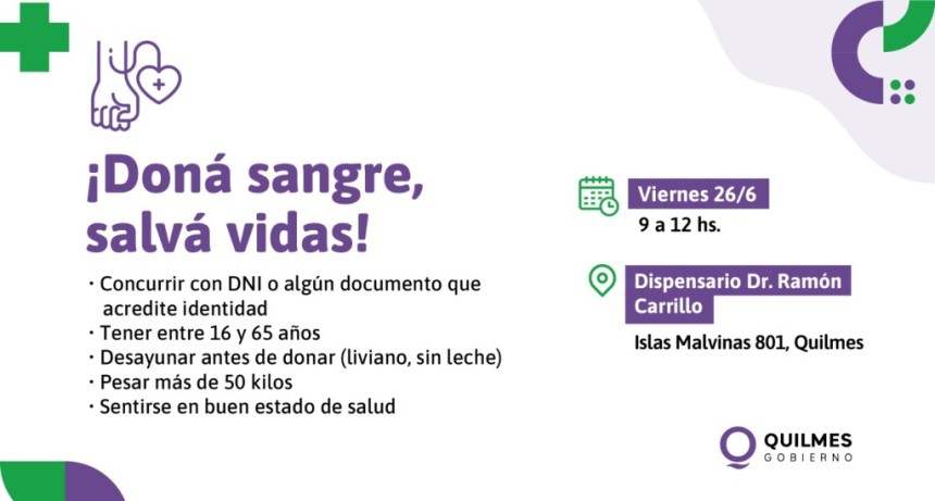 Quilmes realizar&aacute; una jornada de donaci&oacute;n de sangre en el ex Dispensario