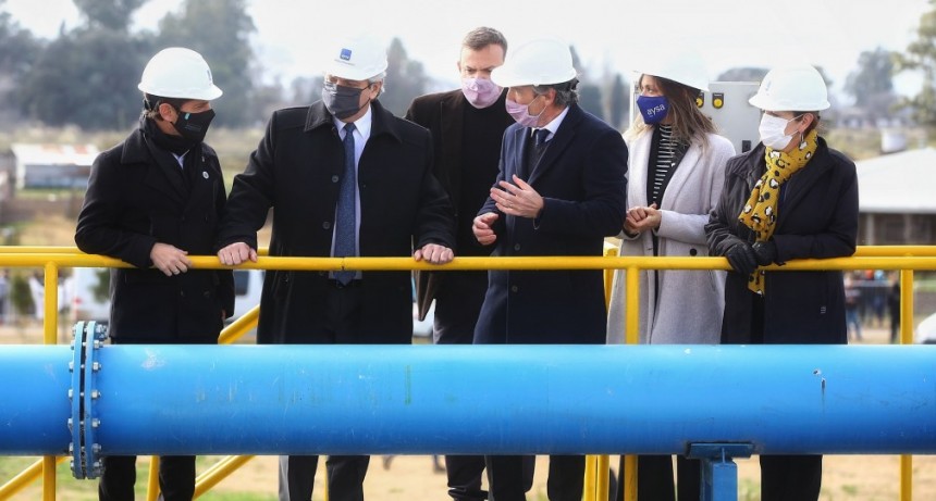 El Presidente inauguró una planta depuradora de AYSA para 30 mil vecinos del partido bonaerense de Presidente Perón